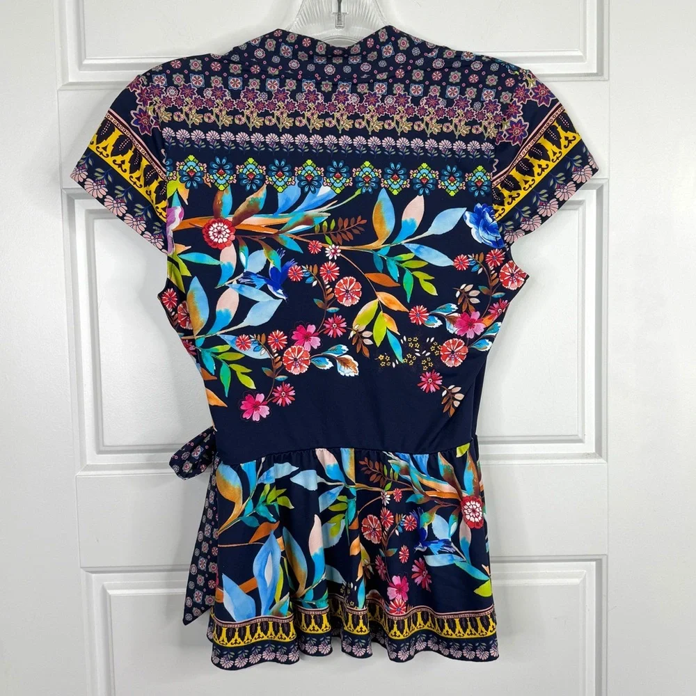 JOHNNY WAS Ocean Dreamer Tankini Wrap Top NEW Size S